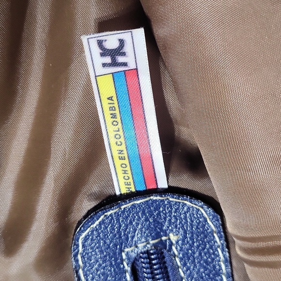 Artisan Made Colombian Embossed Leather Tote Bag - Multicolor- Butterfly Floral - Picture 11 of 11